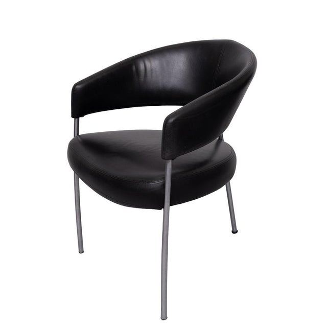 Vintage Black Leather Dining Chairs from Castelijn, 1990s, Set of 4 For Sale - Image 7 of 15