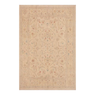 Oriental Ziegler Beige Brown Hand-Knotted Wool Rug - 9'0'' X 11'11'' For Sale
