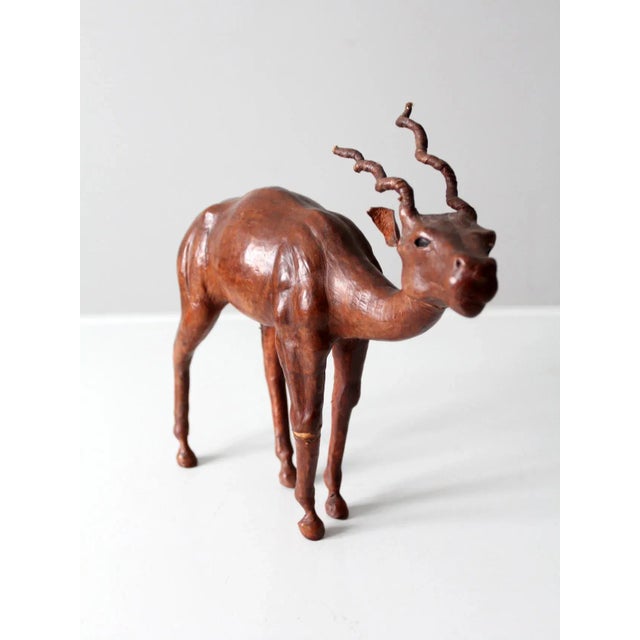 Vintage Leather Antelope Figure For Sale - Image 13 of 13
