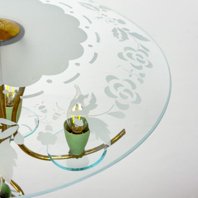 Vintage Chandelier attributed to Pietro Chiesa for Fontana Arte, Italy, 1930s For Sale - Image 6 of 18