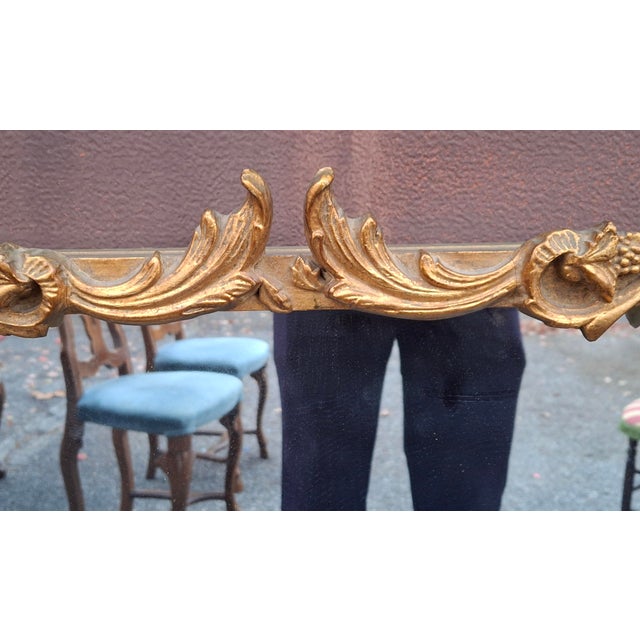 Louis XIV Style Carved Giltwood Foliate Frame Wall Mirror, Circa 1920s For Sale - Image 9 of 10