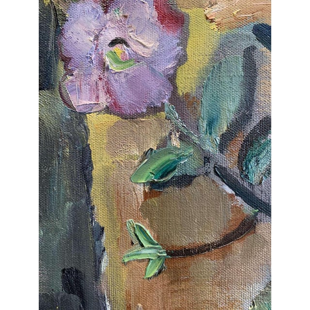 Swedish Artist, Vase with Camellias, 20th Century, Oil on Canvas, Framed For Sale - Image 9 of 14
