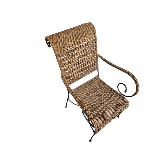 Wrought Iron and Rattan Armchairs, 1970s, Set of 2 For Sale - Image 12 of 15