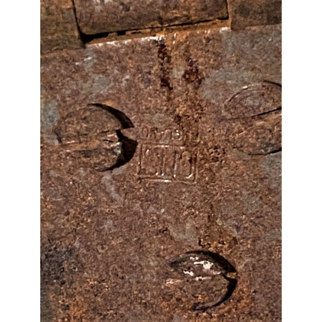 Mid 20th Century English Press Minted Brass Pub/Tavern Scene Wood Kindling Storage Box on Stand For Sale - Image 13 of 17