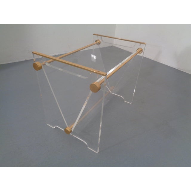 Gold Acrylic Glass and Brass Magazine Rack by David Lange for Marais International, France, 1970s For Sale - Image 8 of 16
