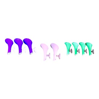 Vintage Carlo Nason for "Murano Due" Postmodern White Murano Glass Sconces , Italy, Set of Nine For Sale
