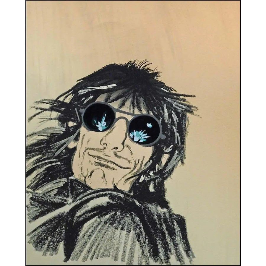 Ron Ronnie Wood Self Portrait II#71Hand Signed Artwork, Le Framed