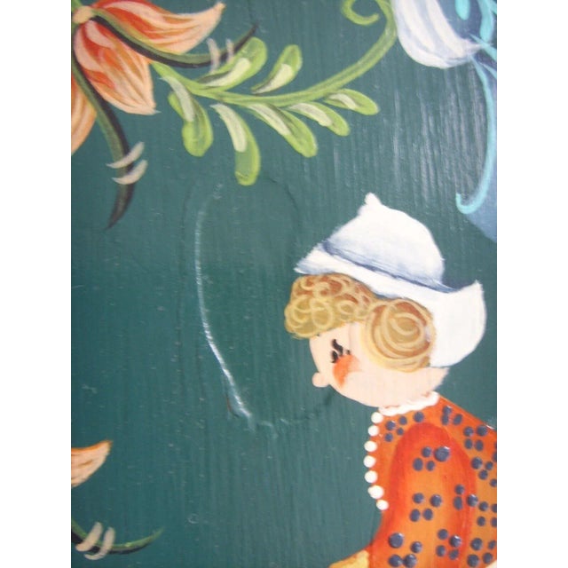 Vintage Dutch Hand Painted Wall Hanging Wooden Cutting Board For Sale - Image 9 of 9