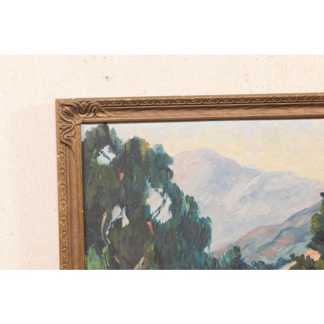 Wood American West Landscape, Framed, Mid 20th C For Sale - Image 7 of 12