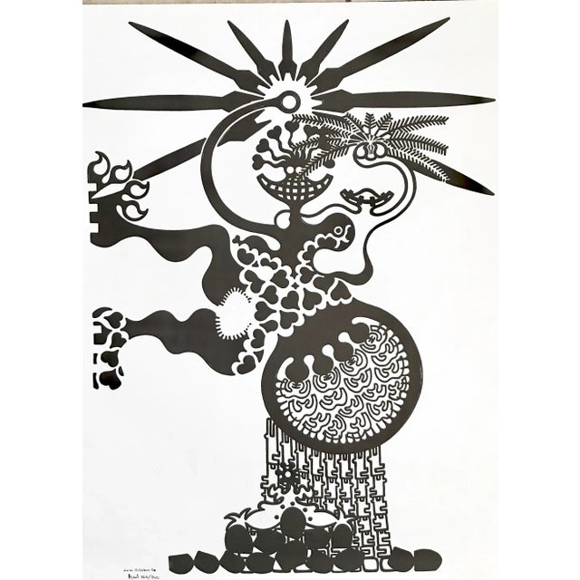 1970s Vintage Bernard Ascal Signed Silkscreen Print For Sale - Image 4 of 4