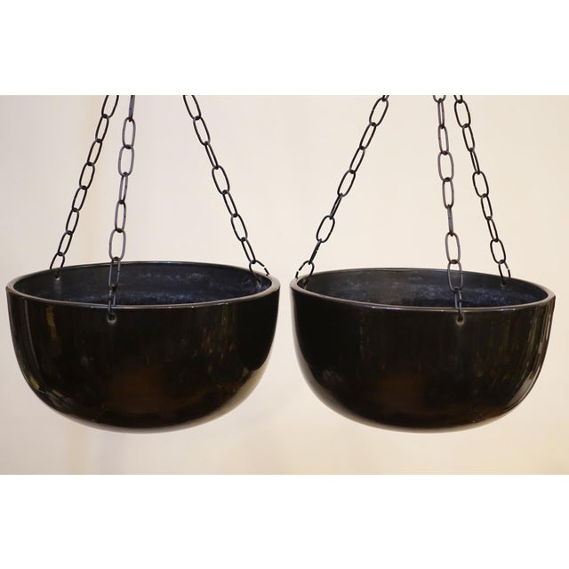 This beautiful matched pair of XL vintage planter bowls are a stunning example of the exemplary craftsmanship of Gainey...