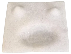 Cat Face Hand Carved Marble Sculpture by Tom Von Kaenel