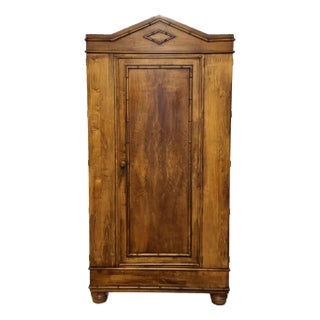 Vintage Romweber Biedermeier Faux Bamboo Armoire For Sale