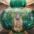 Mid-Century Modern Rare 1940s Emerald Green GWTW Lamp Hand Painted Enamel Dual Light Pristine For Sale - Image 3 of 18
