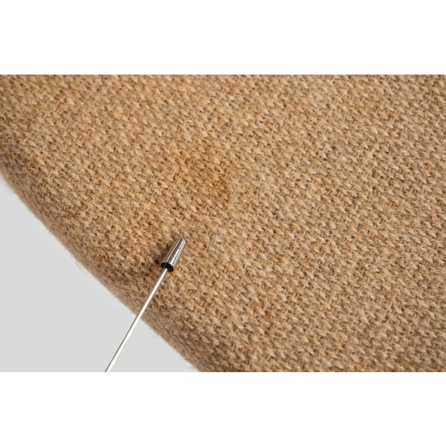 Ergonomic Contoured Dining Chairs by Shou Andersen in Teak Wood and Original Oatmeal Fabric - Set of 4 For Sale - Image 11 of 13