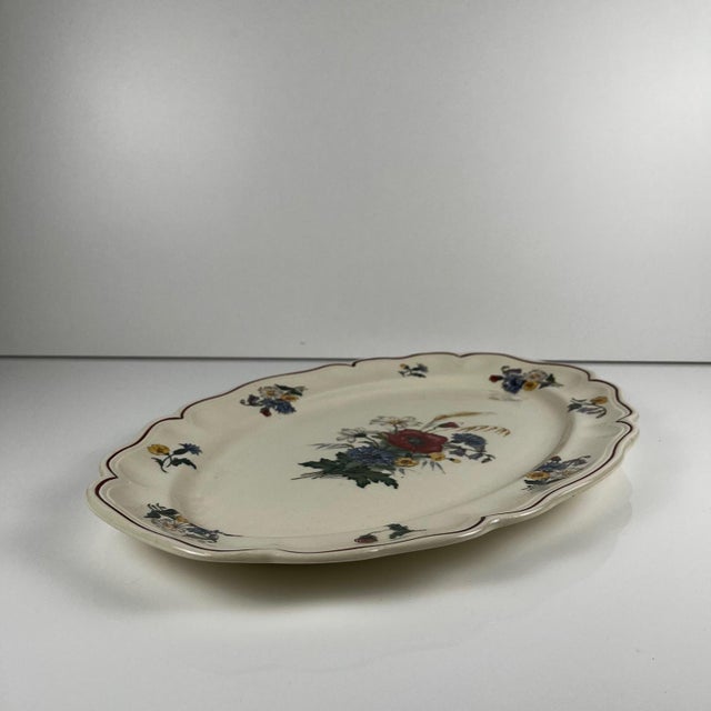 Oval Agreste Plate from Sarreguemines, 1930s For Sale - Image 6 of 8