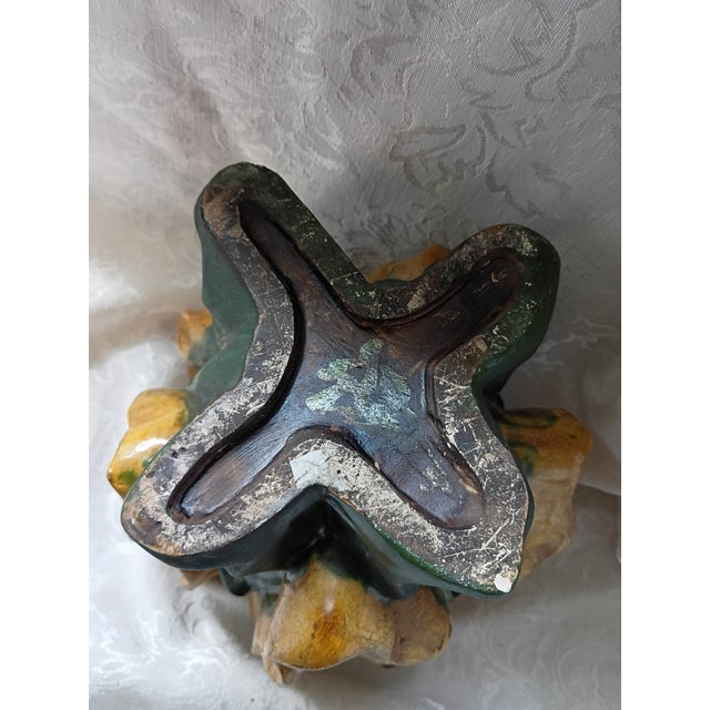 1960s Vintage Majolica Style Leaf & Ladybug Ceramic Planter For Sale - Image 5 of 11