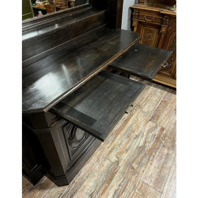 Napoleon III Sideboard in Blackened Wood, 1850s For Sale - Image 3 of 10