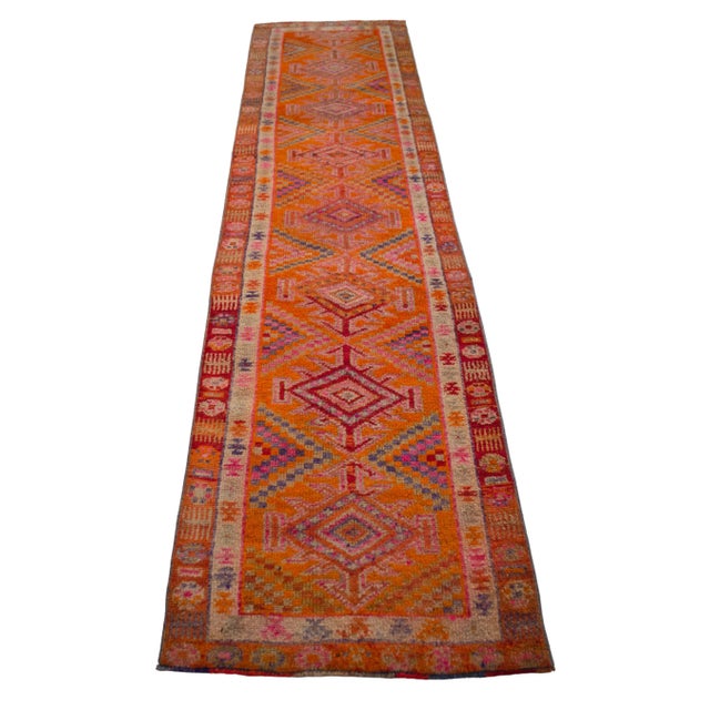 Textile Kurdish Herki Hand-Knotted Tribal Halway Rug For Sale - Image 7 of 11