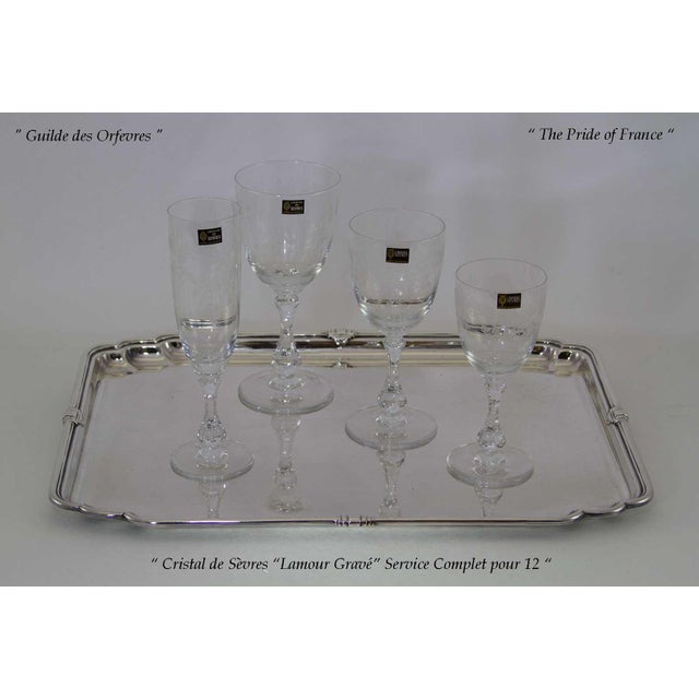 Cristalleries De Sevres Complete Set for 12 Persons, Lamour Gravé 1600 in It’s Factory Original Packing of 1980’s For Sale - Image 4 of 17