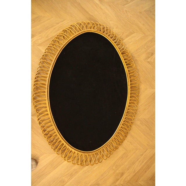Oval Wall Mirror in Rattan and Bamboo, 1960s For Sale - Image 10 of 16
