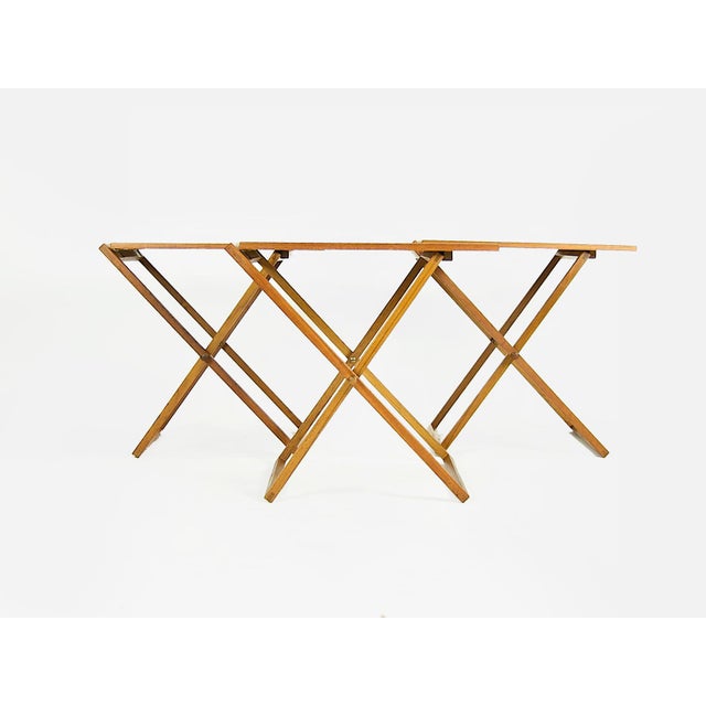 1950s Illum Wikkelso Teak Folding Tables Set For Sale - Image 5 of 13