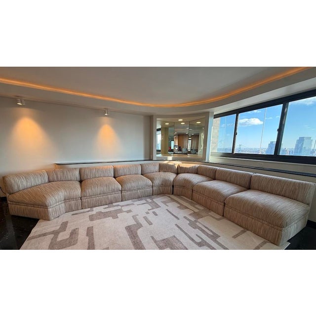 Beige Vintage Brueton Modular Sectional Sofa, 7 Pieces For Sale - Image 8 of 12