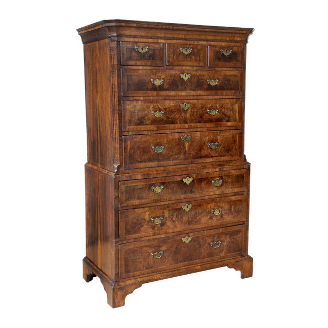 George II Walnut Chest on Chest For Sale