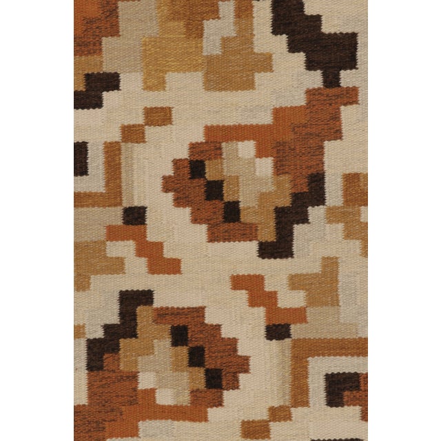 Traditional Vintage Swedish Kilim "Korall Brun" by Erik Lundberg in Earthy Hues - Rug & Kilim For Sale - Image 3 of 10