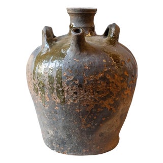 19th-Century French Glazed Earthenware Jar For Sale