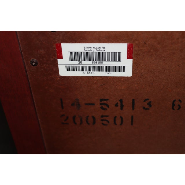 Red Ethan Allen “Country Colors” Painted Dresser With Maple Top For Sale - Image 8 of 14
