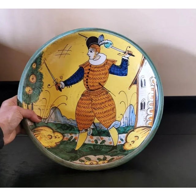 Deruta Italian Ceramic Hand Painted Wall Plates - Set of 3 For Sale - Image 12 of 13