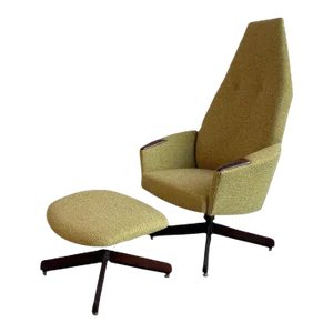 1960s Mid-Century Modern Lounge Chair Ottoman Set by Adrian Pearsall, Craft Associates
