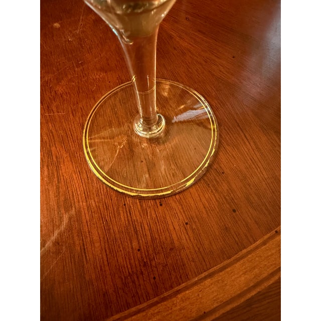 Antique Cambridge Etch 701 - 7" Water Goblets - Etched W/Gold Bands - Set of 8 For Sale - Image 18 of 18