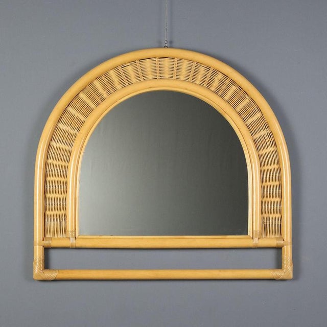 Vintage Bamboo Wall Mirror, 1980s For Sale - Image 9 of 9