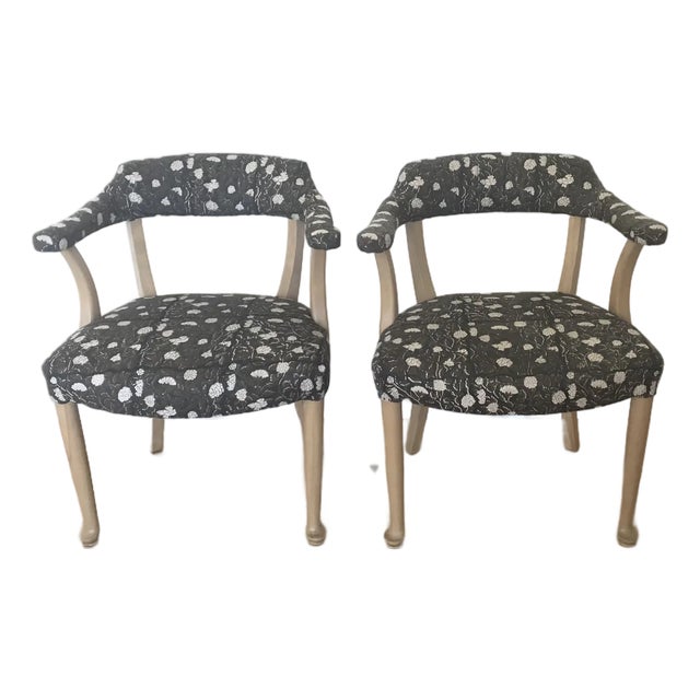 Pair of 1950s Mid-Century Captain’s Armchair, Tournament Armchairs or Broker Captain’s Chairs For Sale
