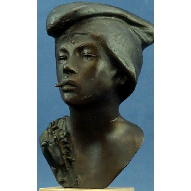 19th Century Bronze Bust Sculpture of Child by Achille d'Orsi, Italy For Sale - Image 13 of 18