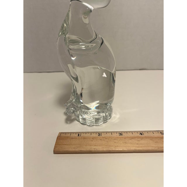 1960s Vintage Murano Italy Hand Blown Clear Art Glass Dog Figurine For Sale - Image 5 of 5