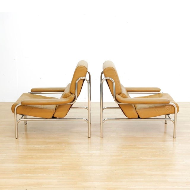 1970s Leather & Chrome 'Alpha' Sofa & Lounge Chair Set by Pieff Furniture Owned by Elton John For Sale - Image 10 of 18