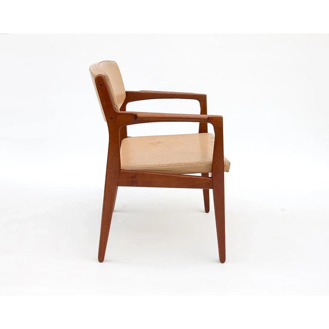 Danish Modern Teak & Leather Armchair by Erik Buck for Ørum Møbelfabrik, in Good conditions. Designed 1960 to 1969 This...