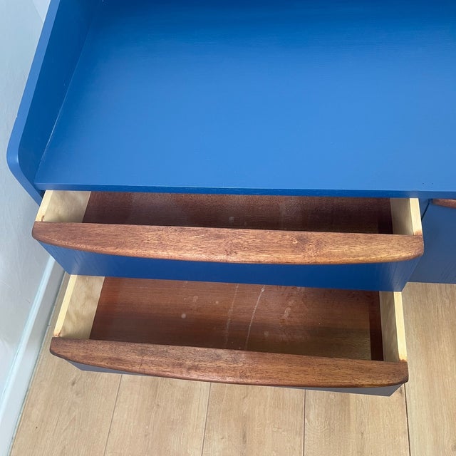 Low Midnight Blue Wood Sideboard or TV Unit, 1960 For Sale - Image 10 of 11