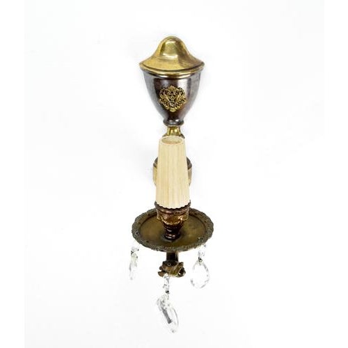 Pair of crystal wall lights with beautiful details, will be a rich decoration for any space. Up to 250V (Europe/UK...