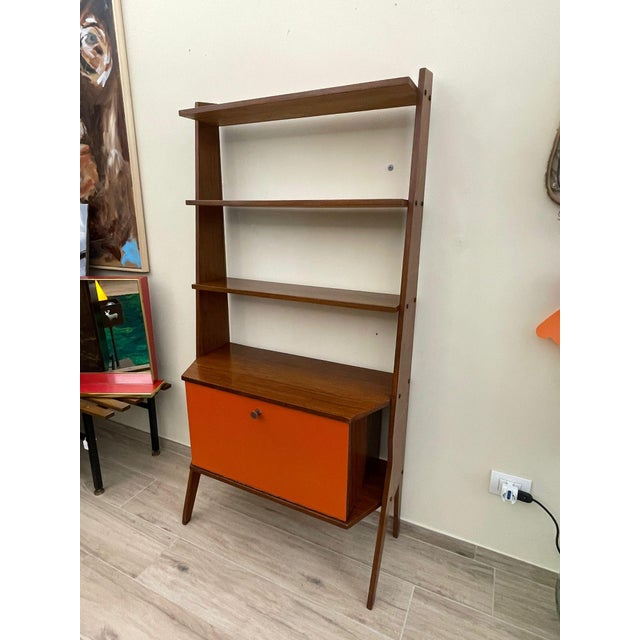 Bookcase with Drop-Leaf Door Cabinet, 1960s For Sale - Image 10 of 17