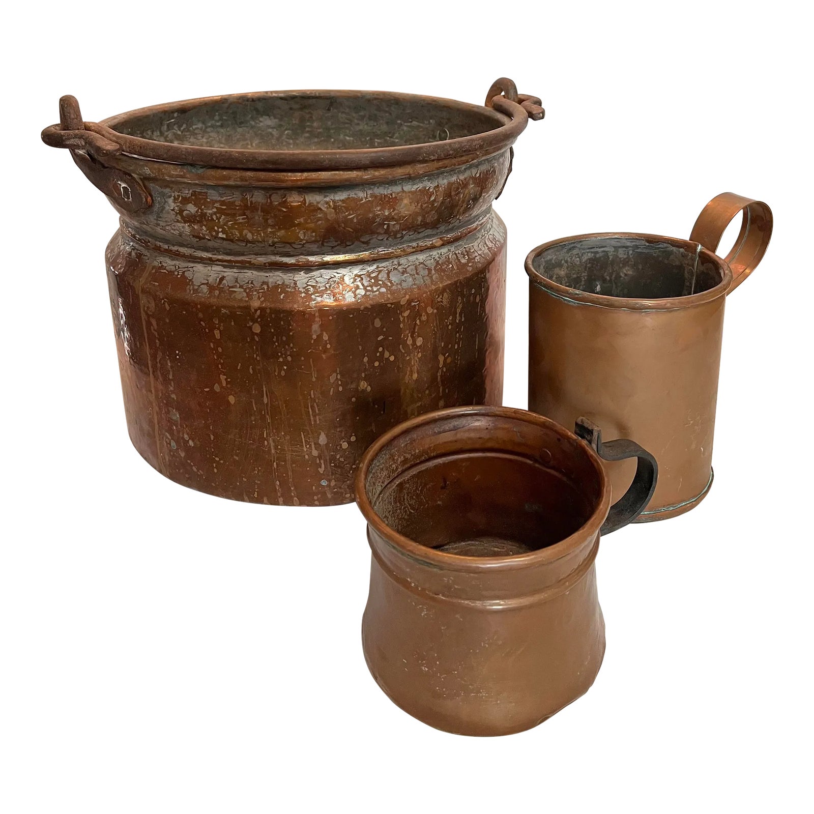 Antique Copper Buckets, Set of 3 Chairish