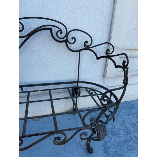 Art Nouveau Wrought Iron Garden Daybed, 1920s For Sale - Image 4 of 5