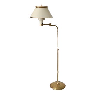 Mid-Century Modern Solid Brass Saucer Floor Lamp For Sale