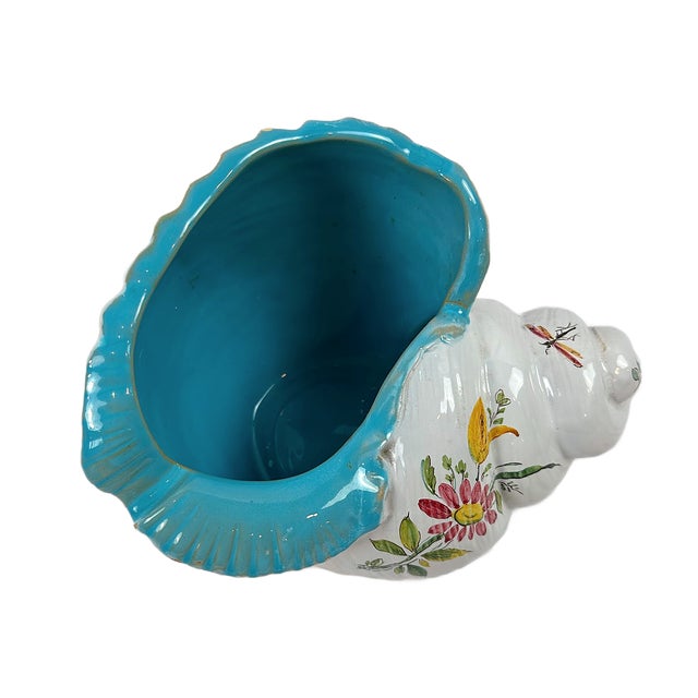 Mid-Century Ugo Zaccagnini Majolica Italian Snail Vase For Sale - Image 10 of 13