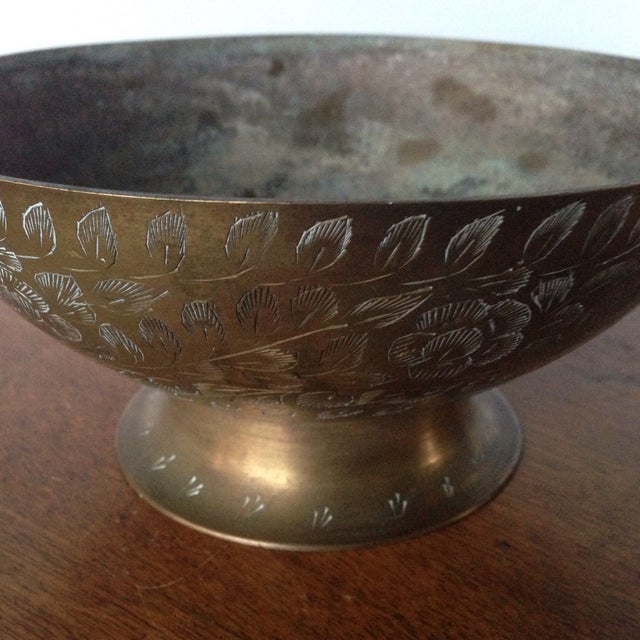 Vintage Etched Brass Bowl Chairish