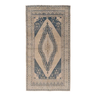 Vintage Circa 1940 Subdued Turkish Oushak Tash Rug 5'7 X 10'9 For Sale