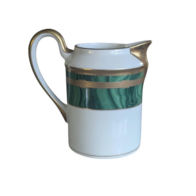Vintage Christian Dior Guadron Malachite Fine China Milk Creamer Pitcher For Sale In Charlotte - Image 6 of 17